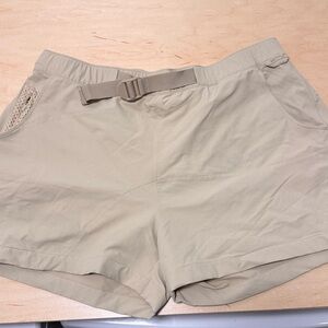Outdoor Voices Beige Belted Cargo Shorts